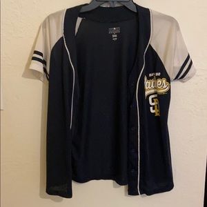 Short sleeved button down San Diego Padres Jersey
